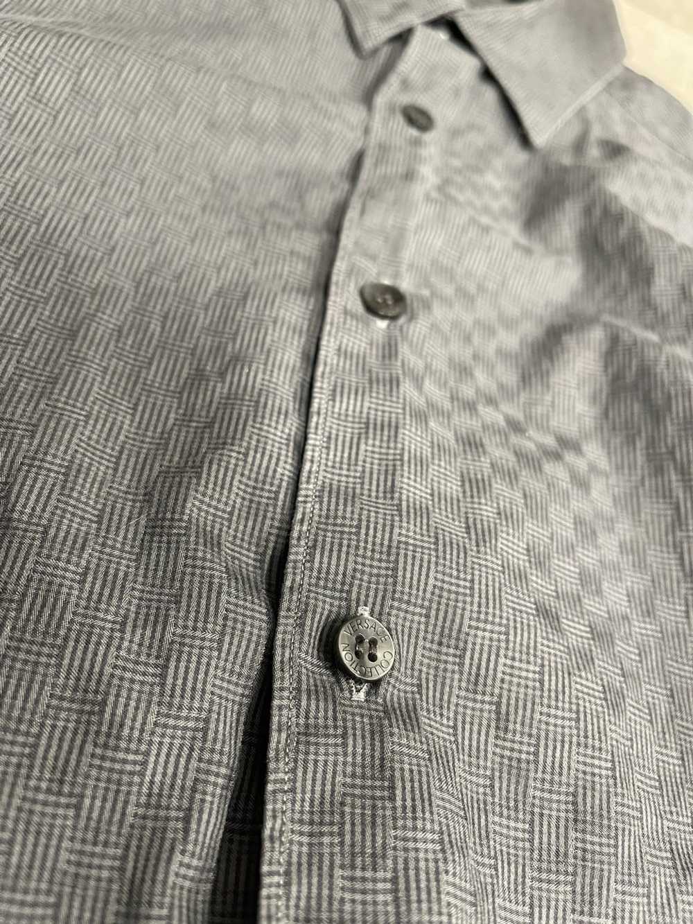 Versace Versace Grey Trend Button Down Shirt - image 6