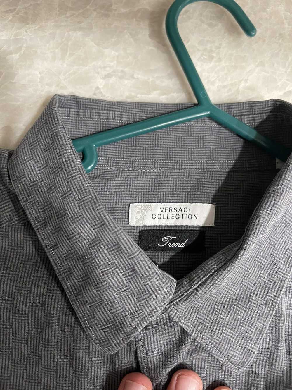 Versace Versace Grey Trend Button Down Shirt - image 7