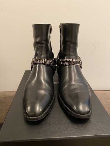 Saint Laurent Paris Chain Wyatt Harness Boots