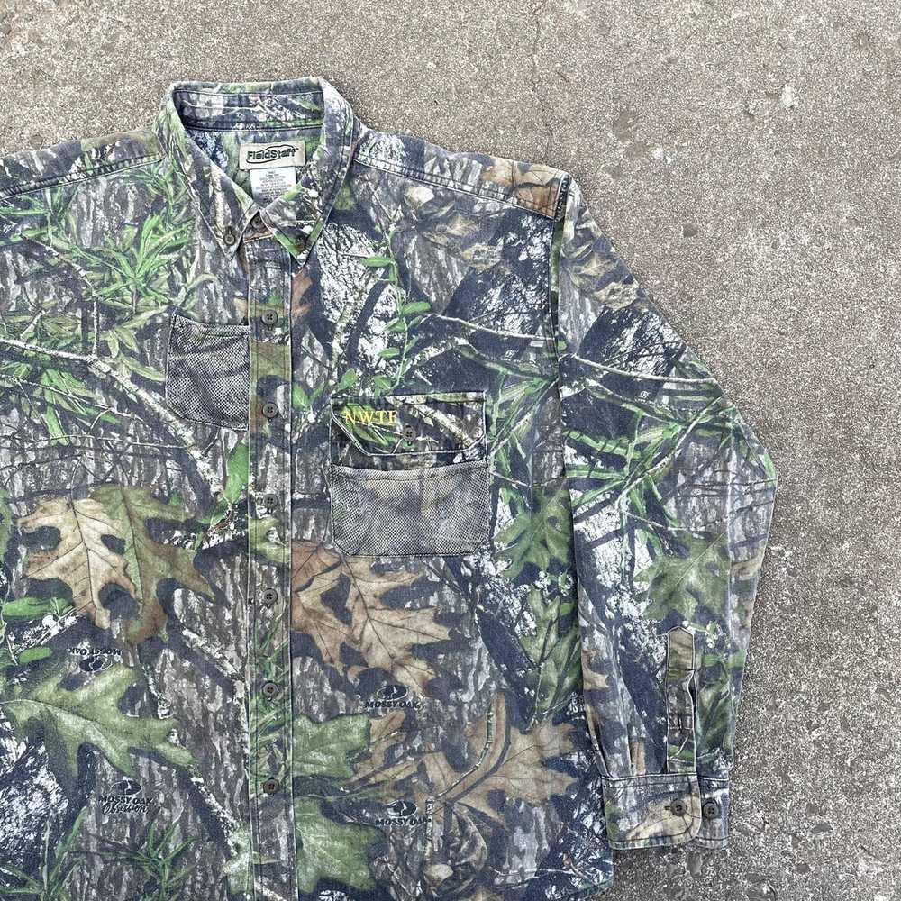 Vintage Fieldstaff Camo Button-Up Shirt Men's Lar… - image 1