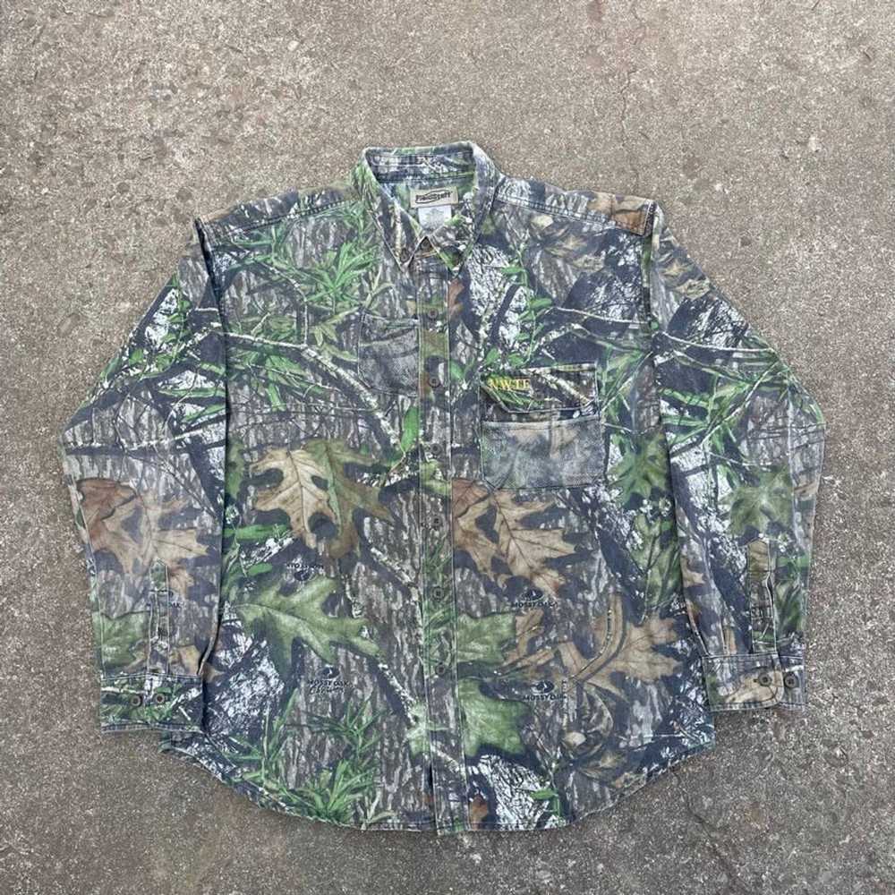 Vintage Fieldstaff Camo Button-Up Shirt Men's Lar… - image 2