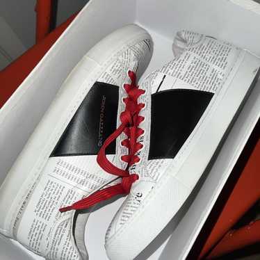 John Galliano Paris Men's Black Leather High Top Sneakers Size EU 46 US 12  $495