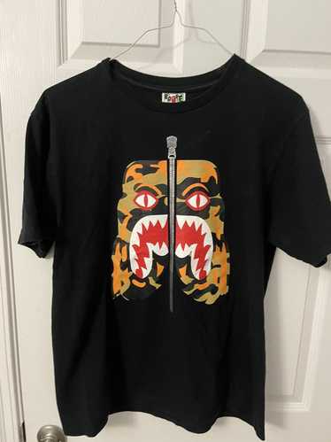 Bape Split Tee Shark Mouth Black Camo Sz M (#10181)