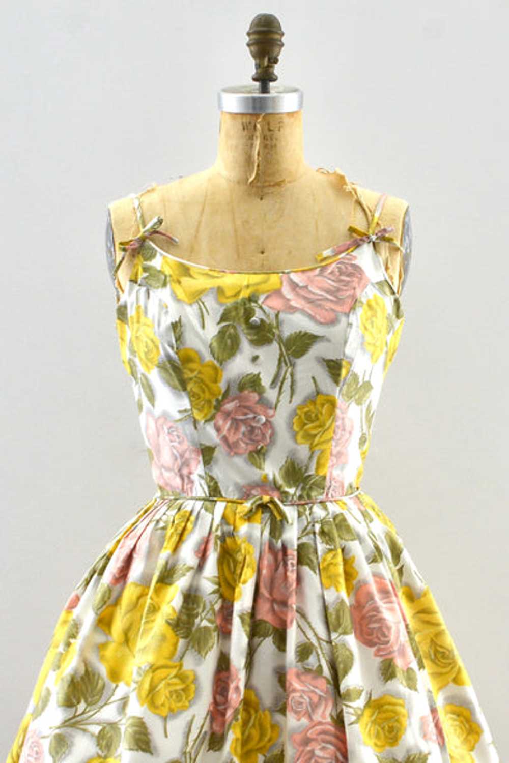 Large Rose Print Dress - image 6