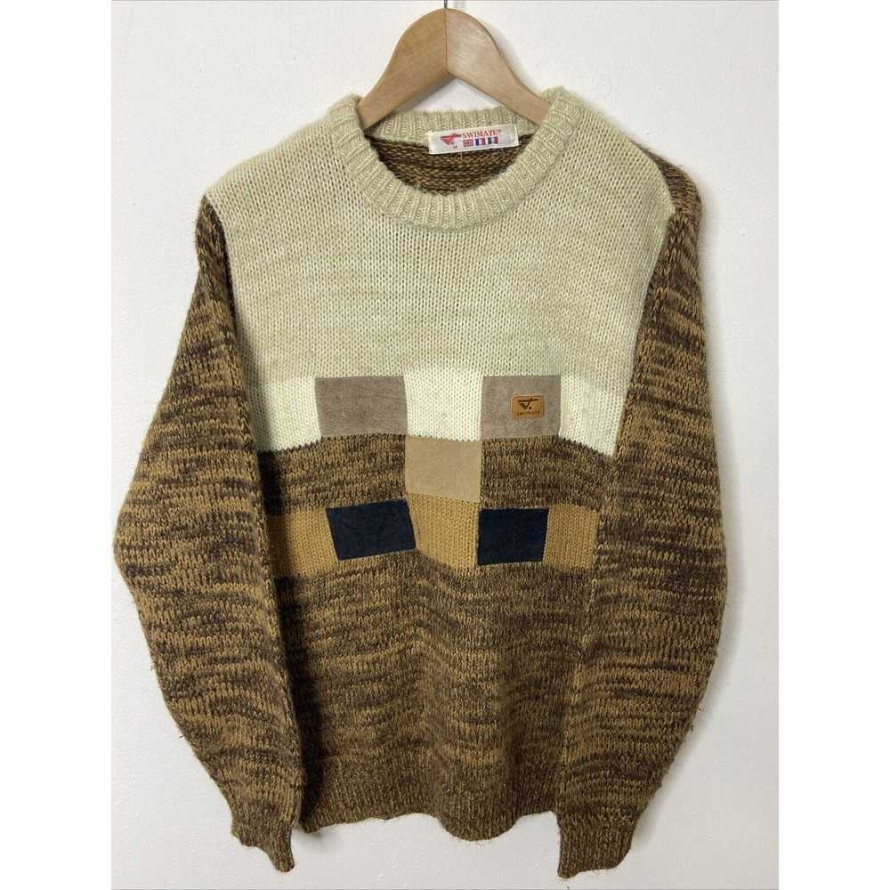 Vintage Vintage Swimate Men M Patchwork Knit Swea… - image 1