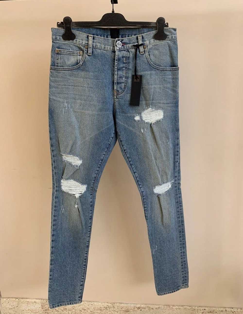 En Noir En Noir Blue Distressed Denim Jeans - image 1