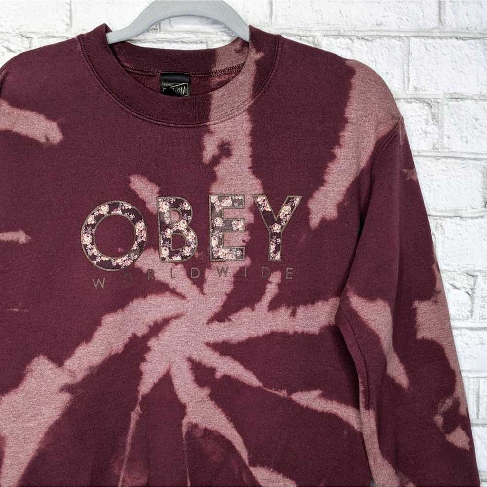 Obey Obey Worldwide Custom Bleach Tie Dye Crewnec… - image 4