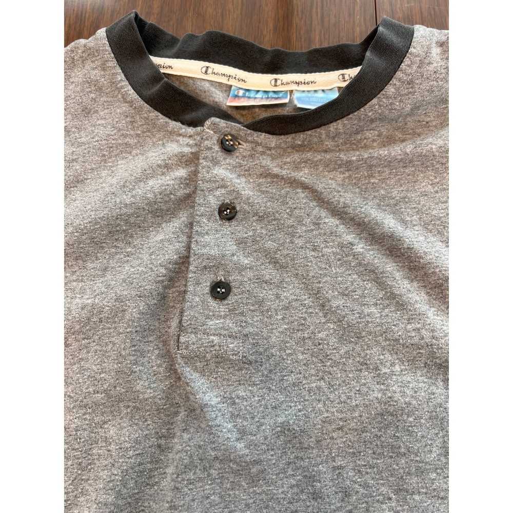 Champion Vintage Champion heather gray Henley lar… - image 4