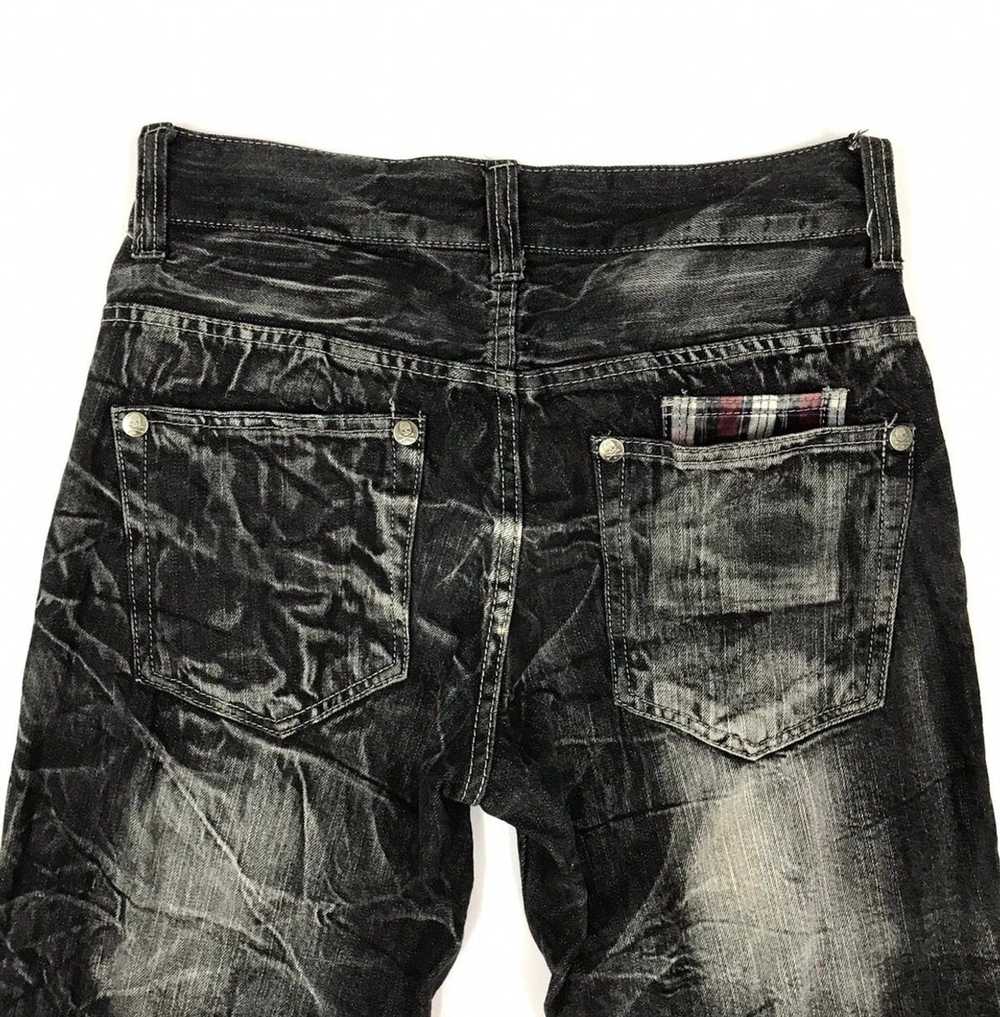 Distressed Denim Spell Out Distressed Denim Stone… - image 8