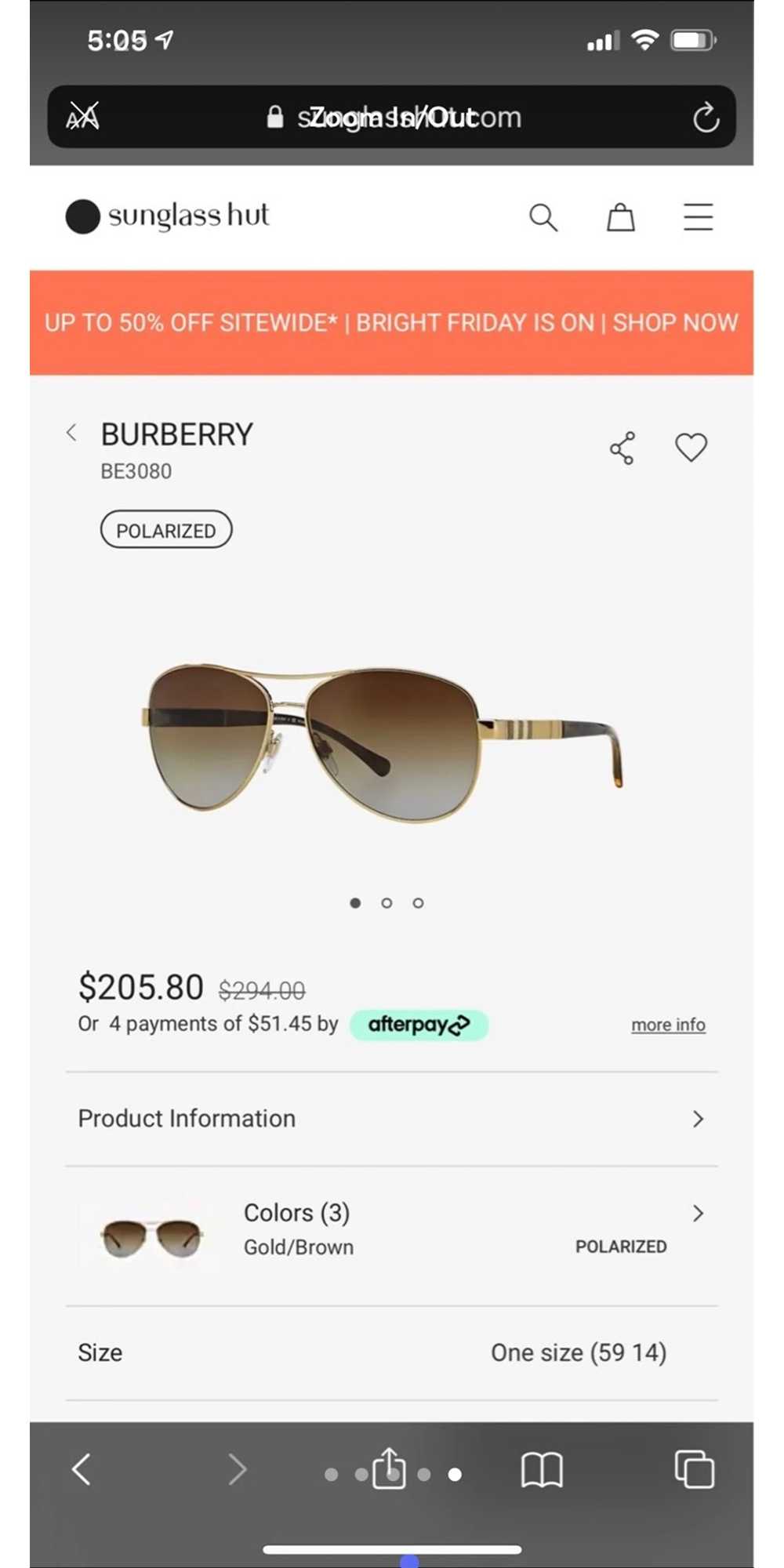 Burberry Unisex Burberry Sunglasses - image 5