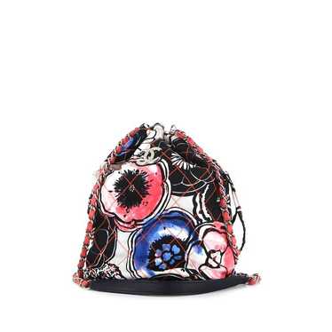 Chanel shoulder bag in black, pink and blue quilt… - image 1