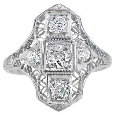 .50 Carat Diamond Platinum Edwardian Filigree Ring