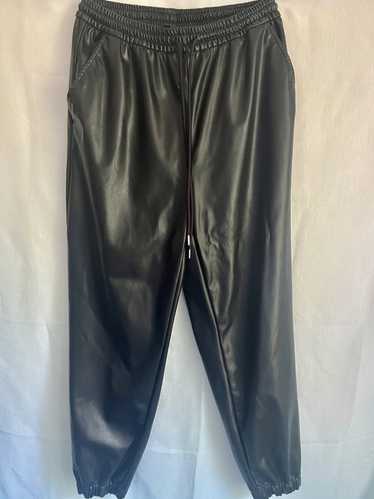 Zara Black Faux Leather Jogging Pants