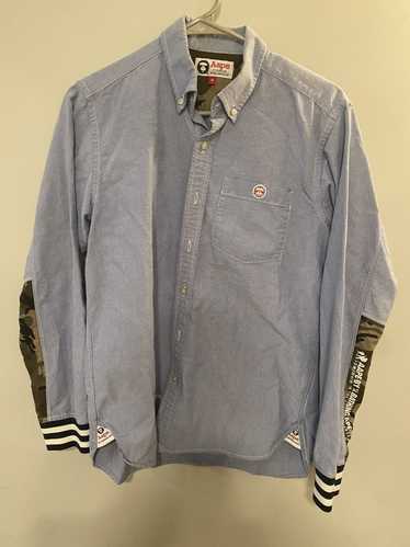 Aape Blue Long-Sleeve Shirt with Camouflage