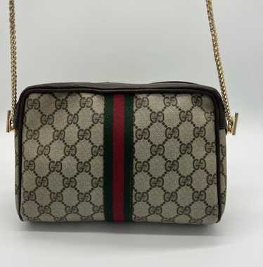 Gucci Authentic GUCCI Web Sherry Line Bag Pvc Bro… - image 1