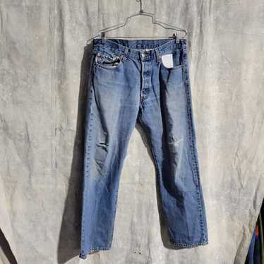 Levi's Distressed Levi's Jeans 501 Button Fly 34x… - image 1