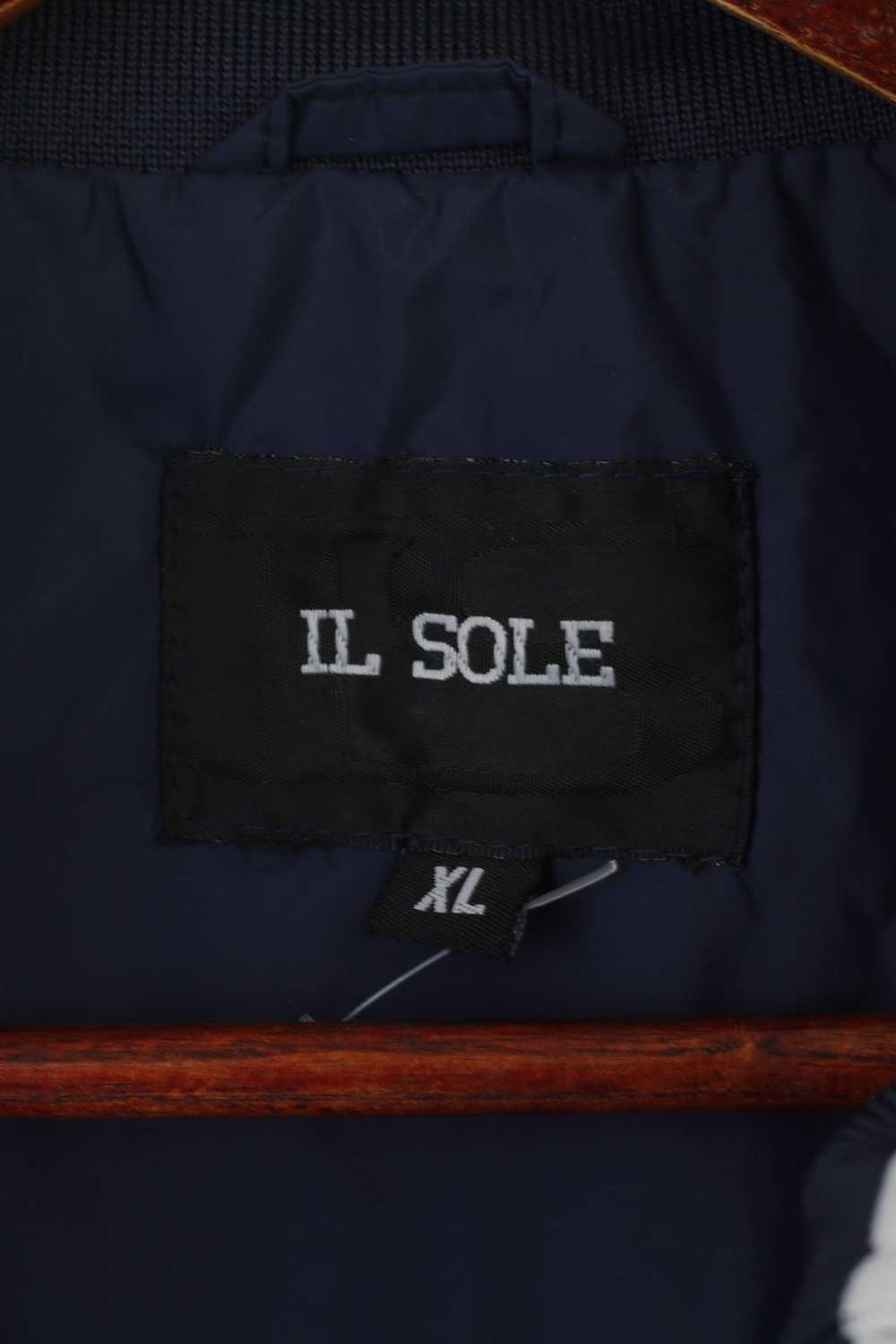 Vintage Il Sole Men XL (L) Jacket Navy Nylon Gold… - image 4