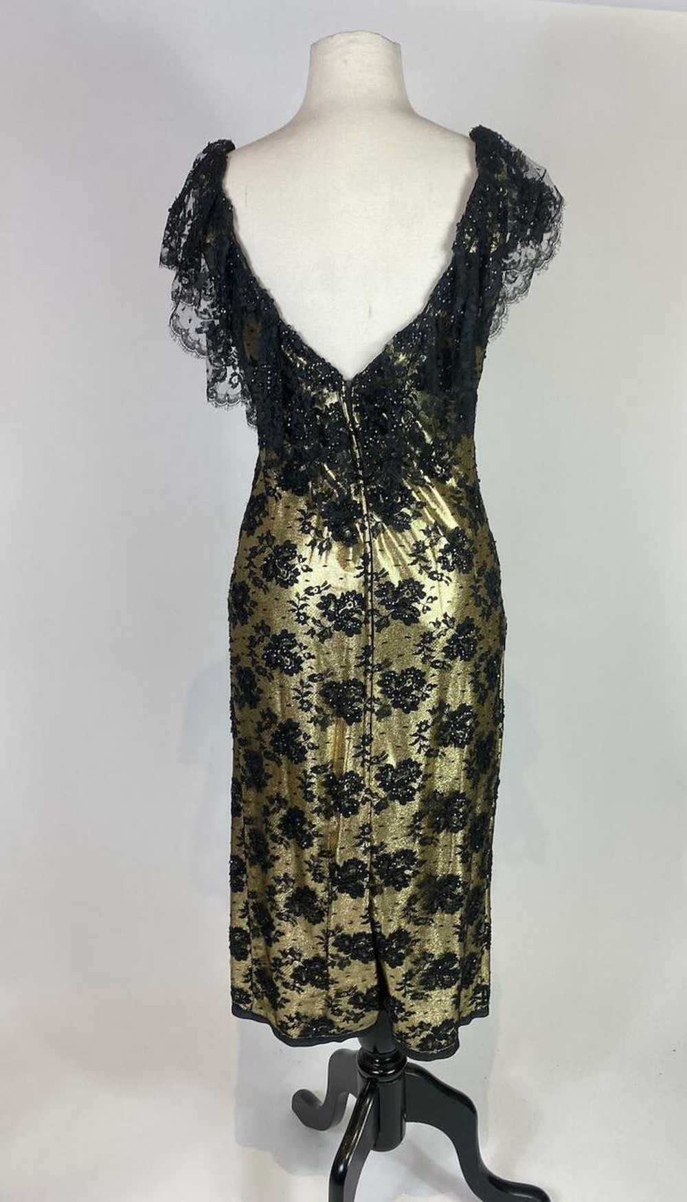 1950s - 1960s Gold Lace Overlay Sequin Dress - image 5