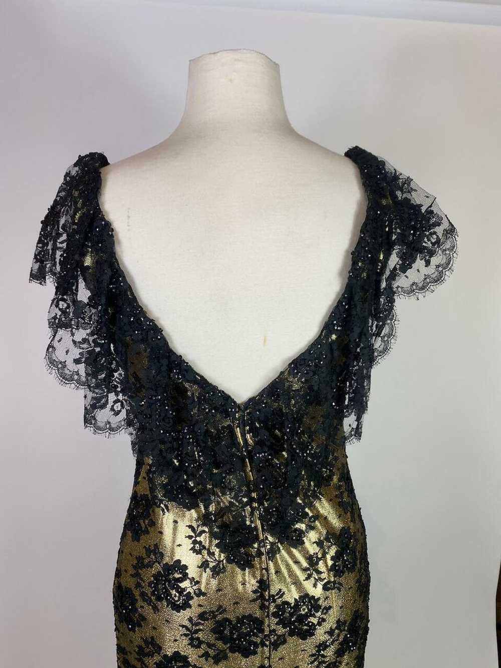1950s - 1960s Gold Lace Overlay Sequin Dress - image 6