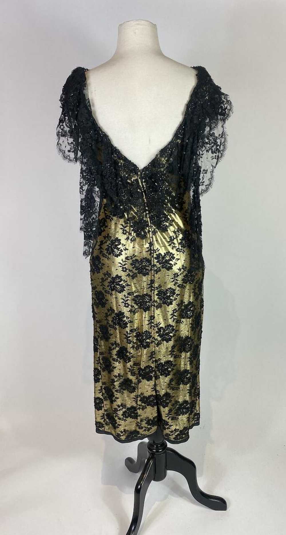 1950s - 1960s Gold Lace Overlay Sequin Dress - image 8