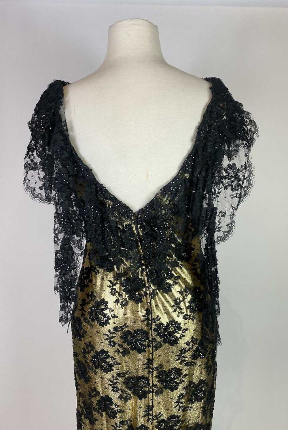 1950s - 1960s Gold Lace Overlay Sequin Dress - image 9