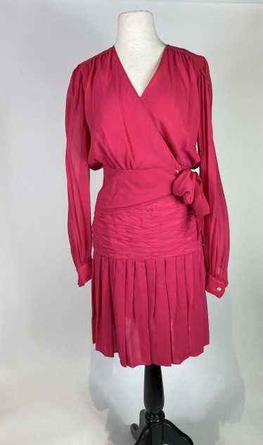1970s - 1980s Ungaro Pink Chiffon 2 pc. Skirt Set