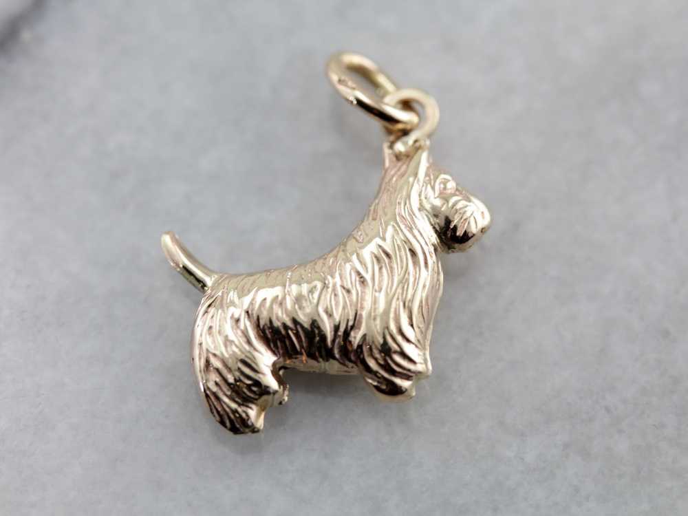 Sweet Scottish Terrier Charm or Pendant in Yellow… - image 1