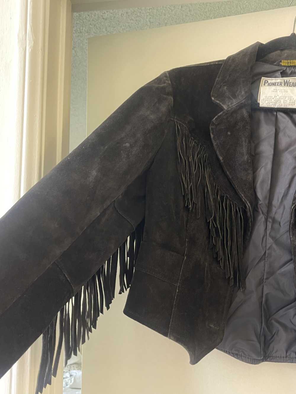 Designer 80s Pioneer Wear Western Fringe Jacket i… - image 3