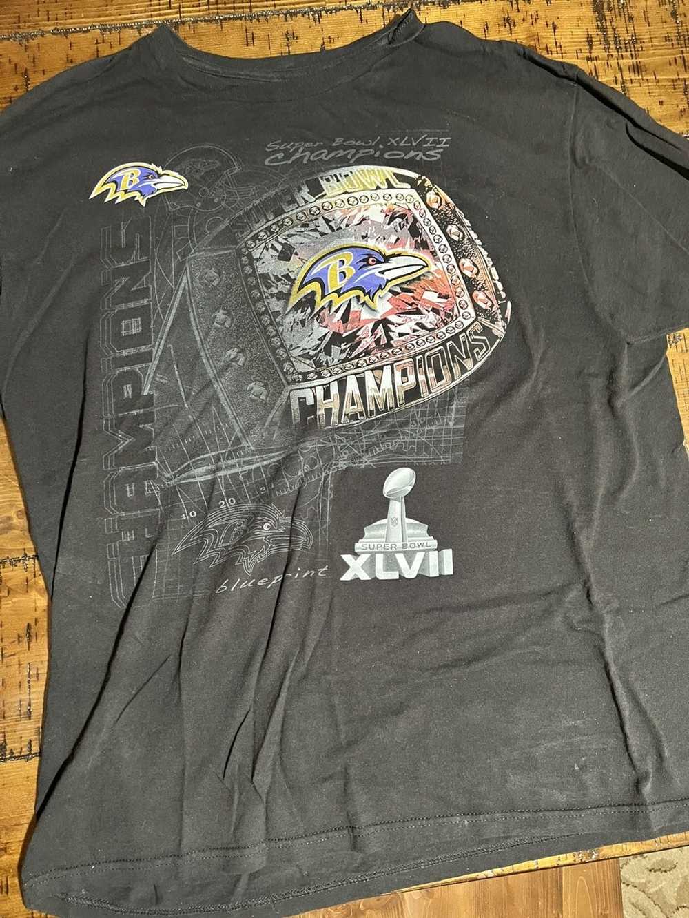 Super Bowl XXXV BALTIMORE RAVENS vs NEW YORK GIANTS (LG) T-Shirt w/ Roster  #MOKnits #BaltimoreRavens