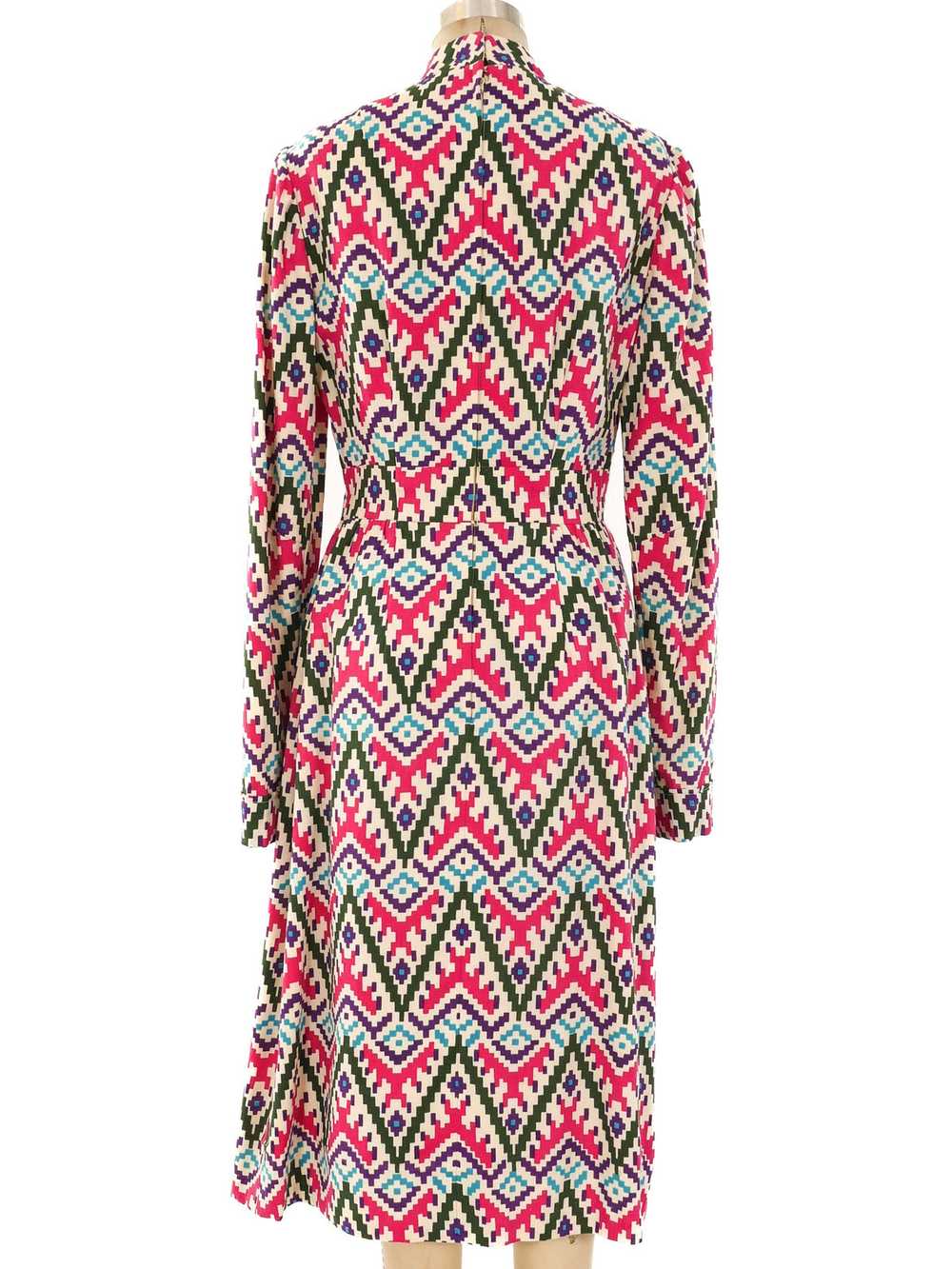 1960's Ikat Printed Wool Dress - image 3