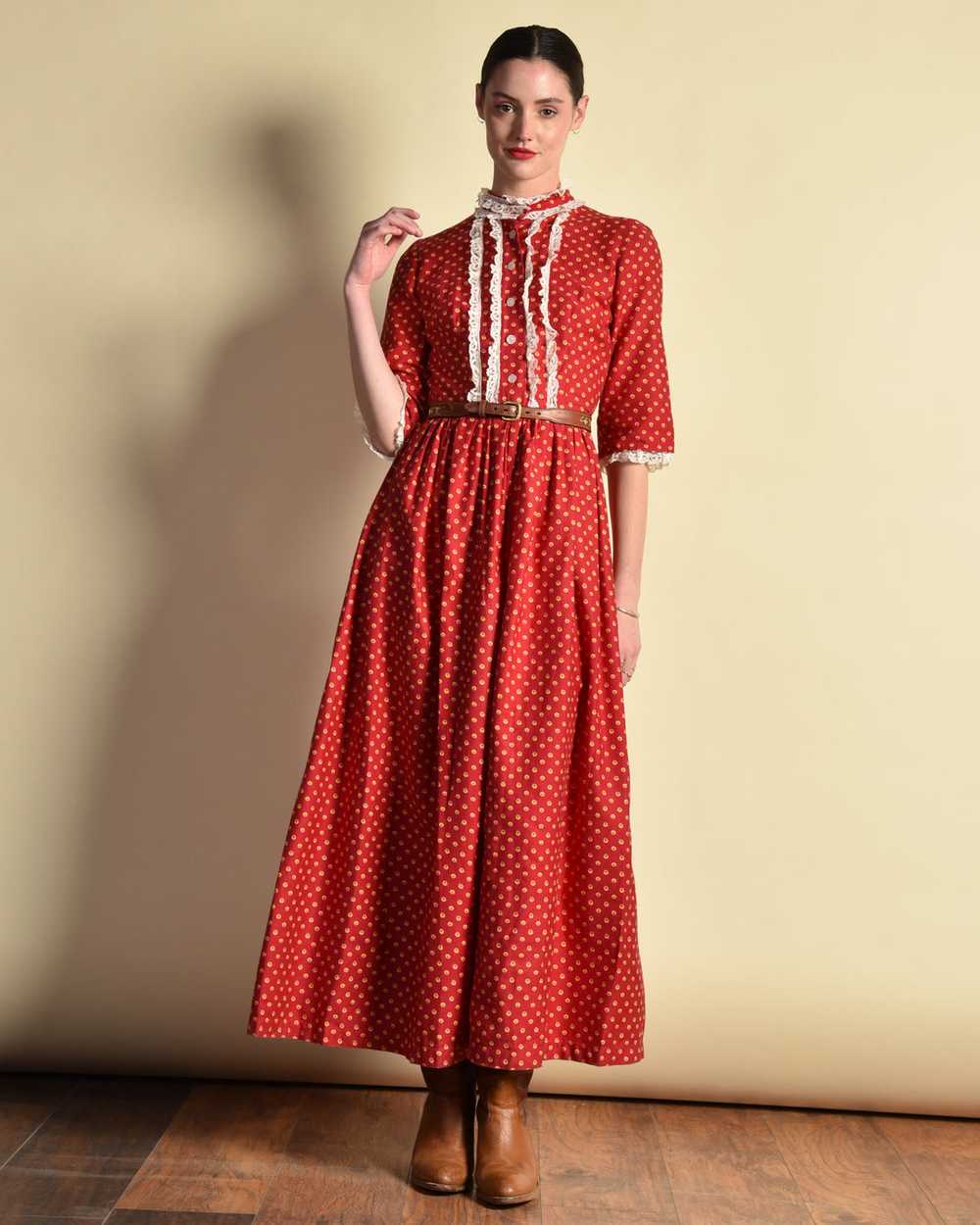 Lucinda 1940s Cotton Prairie Dress - image 4
