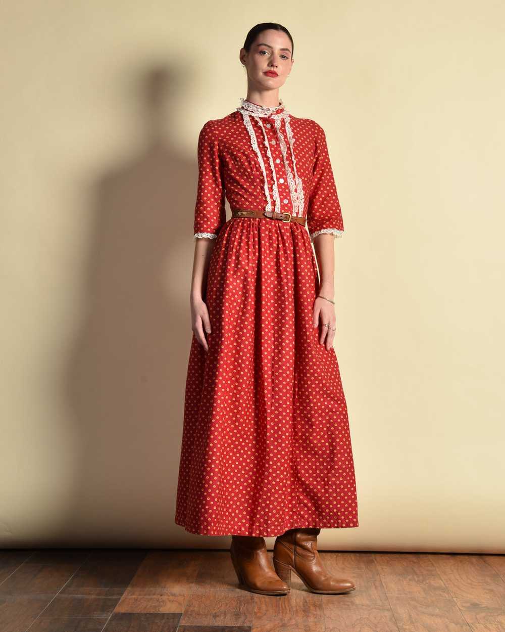 Lucinda 1940s Cotton Prairie Dress - image 5