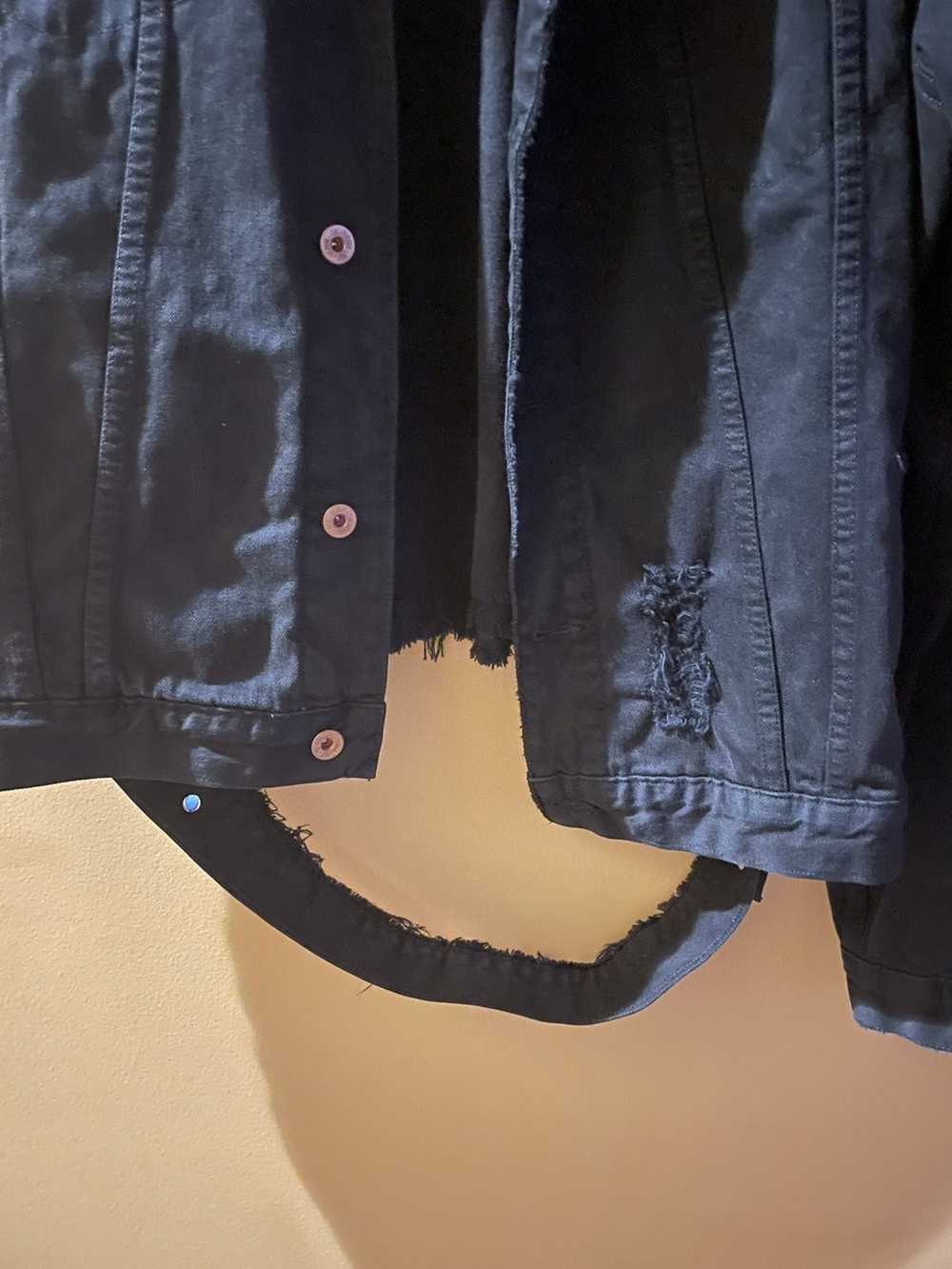 Nsf Black distressed denim jacket with stretch - image 2