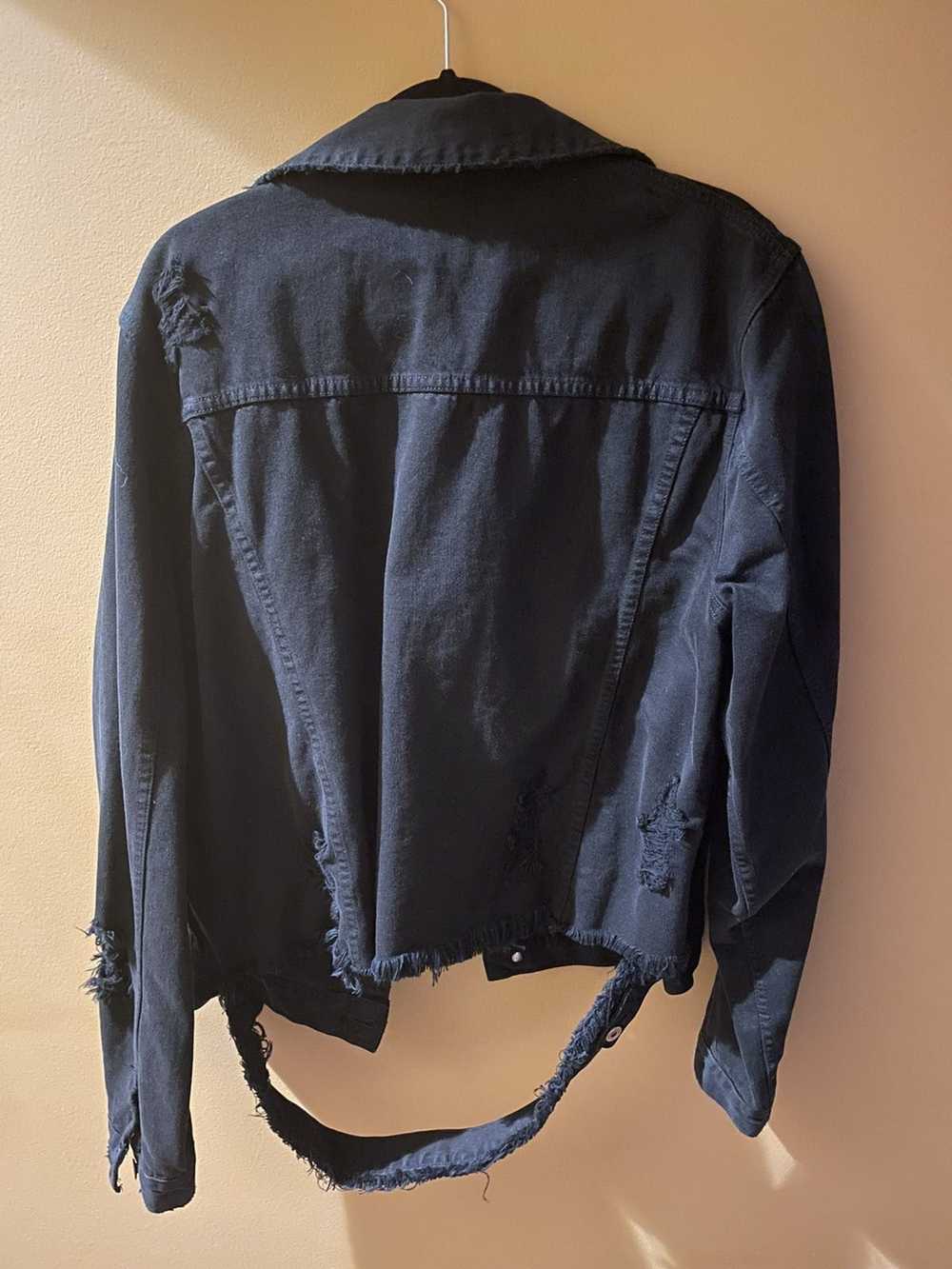 Nsf Black distressed denim jacket with stretch - image 4