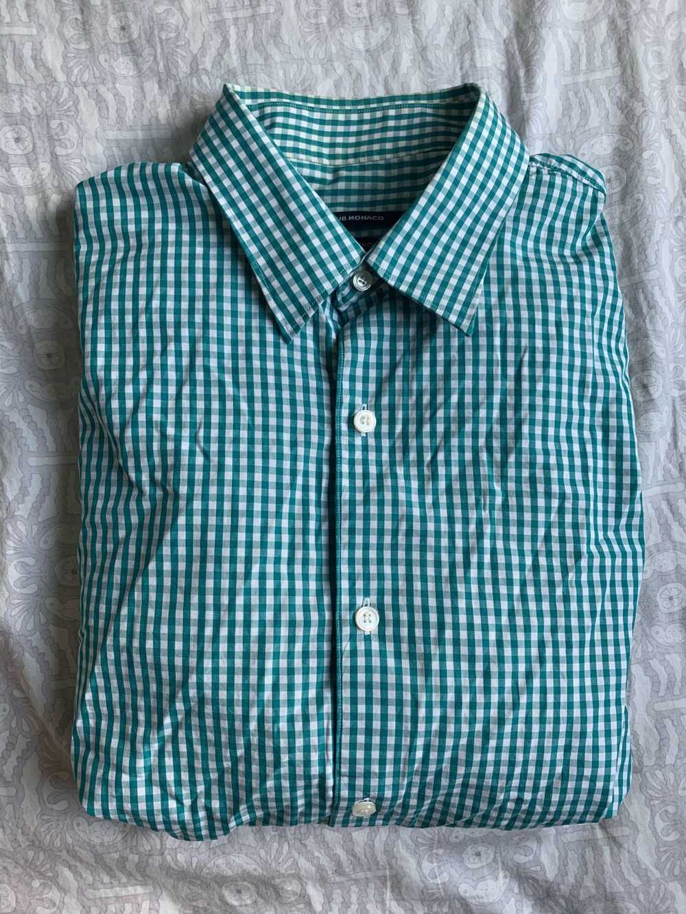 Club Monaco Club Monaco Green Plaid Shirt medium … - image 1