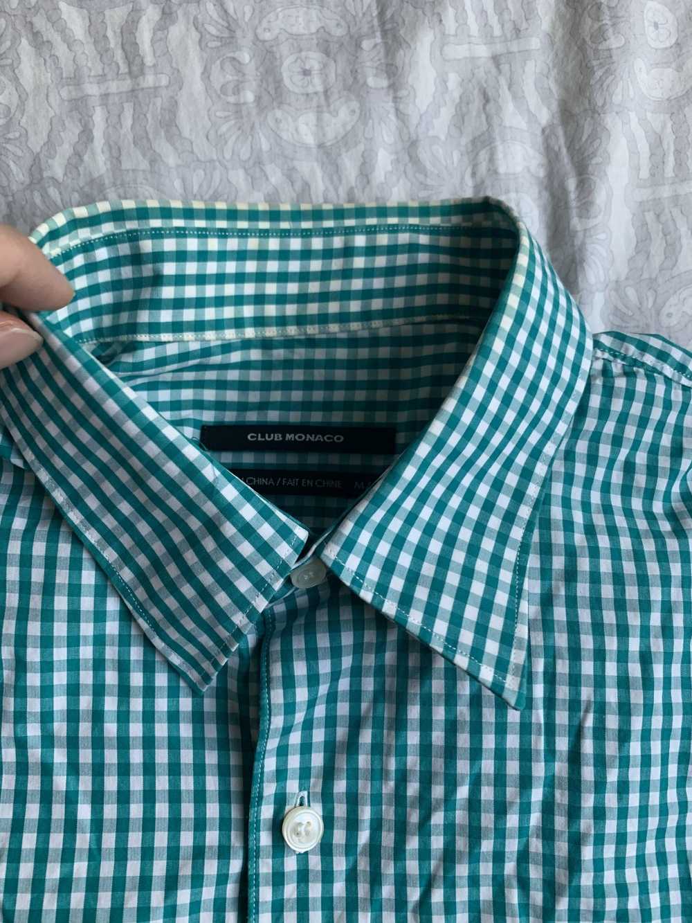 Club Monaco Club Monaco Green Plaid Shirt medium … - image 3