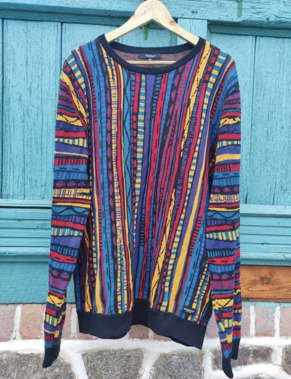 Art × Coloured Cable Knit Sweater × Coogi Vintage… - image 2