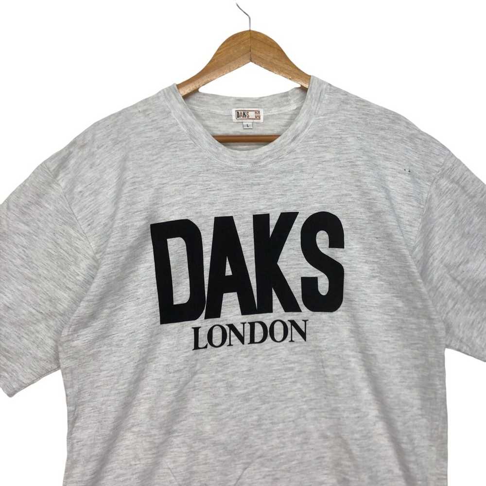 Daks London Vtg DAKS LONDON Round Neck T-Shirt St… - image 2