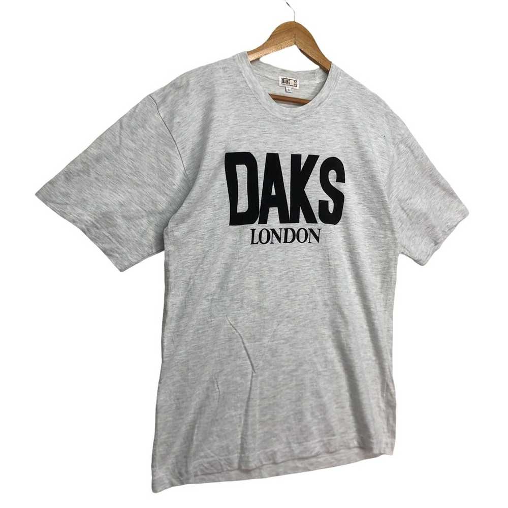 Daks London Vtg DAKS LONDON Round Neck T-Shirt St… - image 3