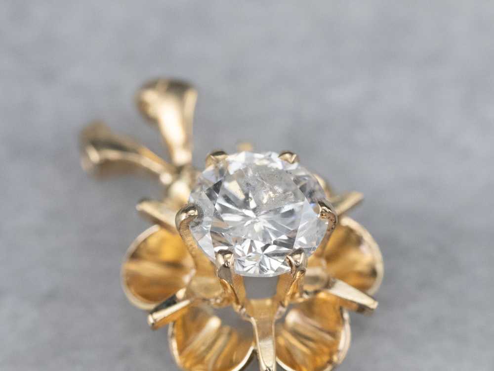 Golden Buttercup Diamond Pendant - image 6