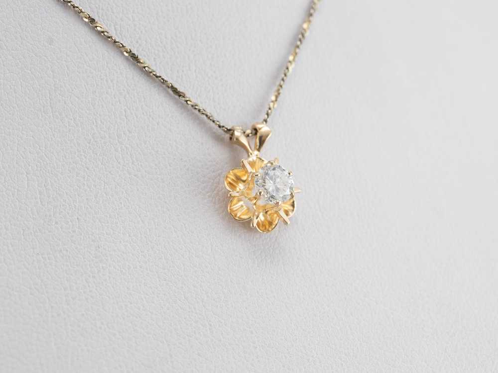 Golden Buttercup Diamond Pendant - image 8