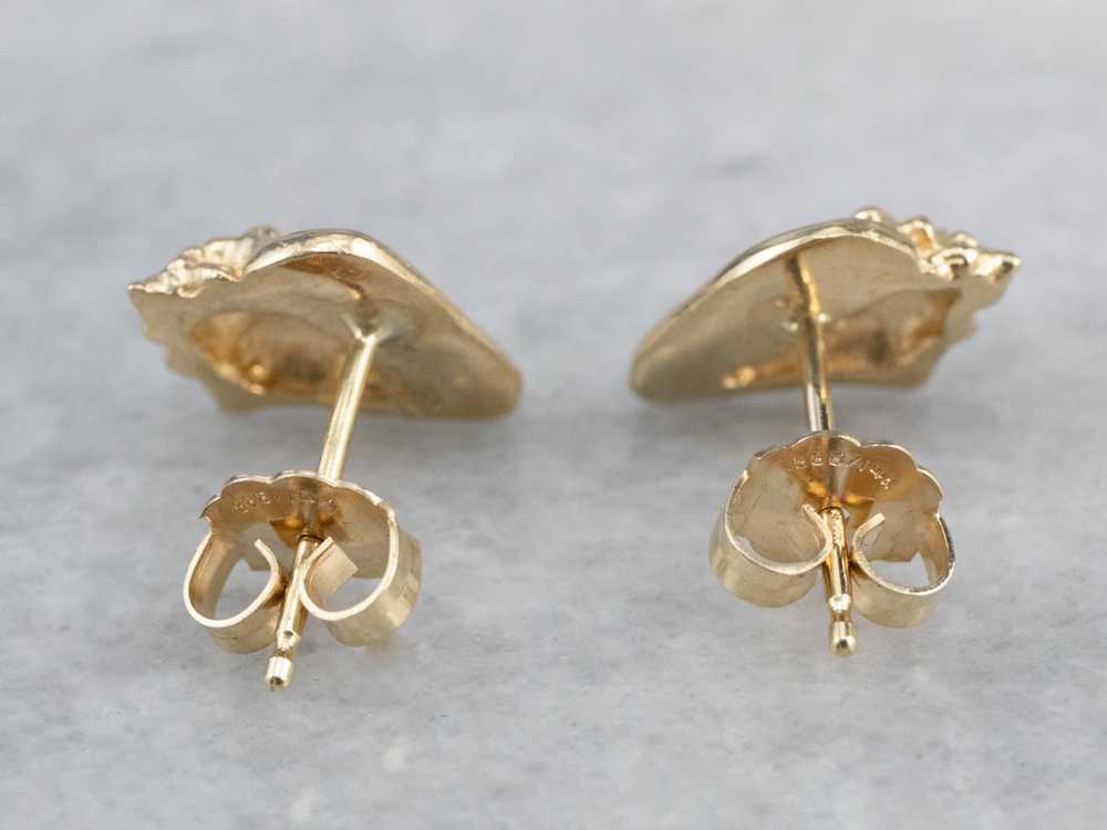 Golden Conch Shell Stud Earrings - image 4