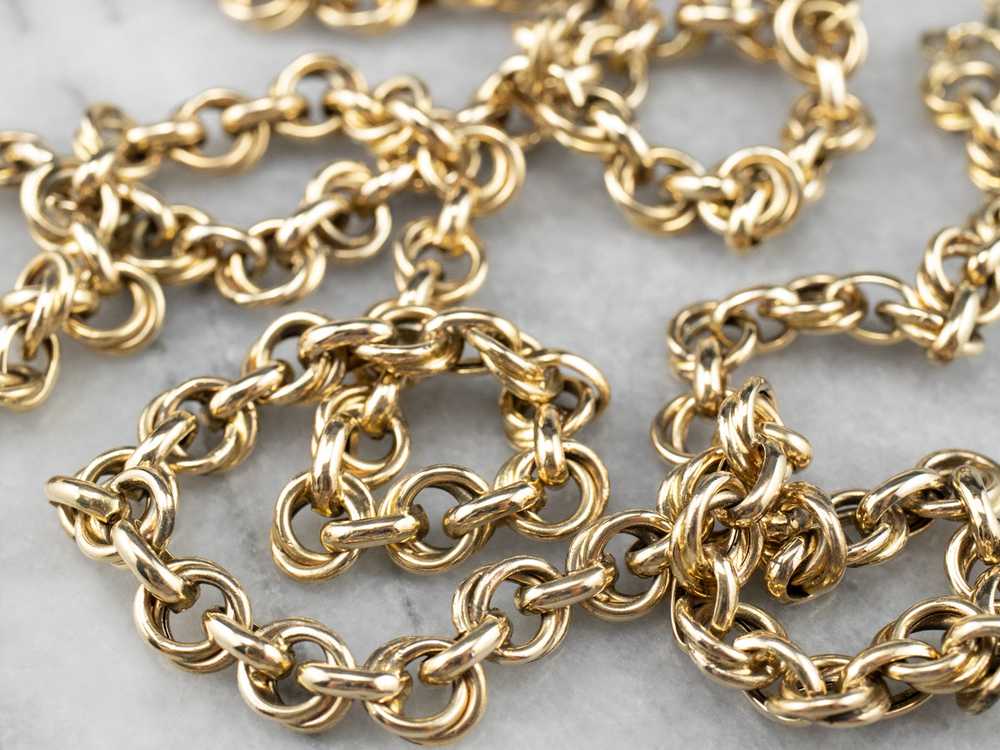 14K Gold Long Chunky Chain Necklace - image 1