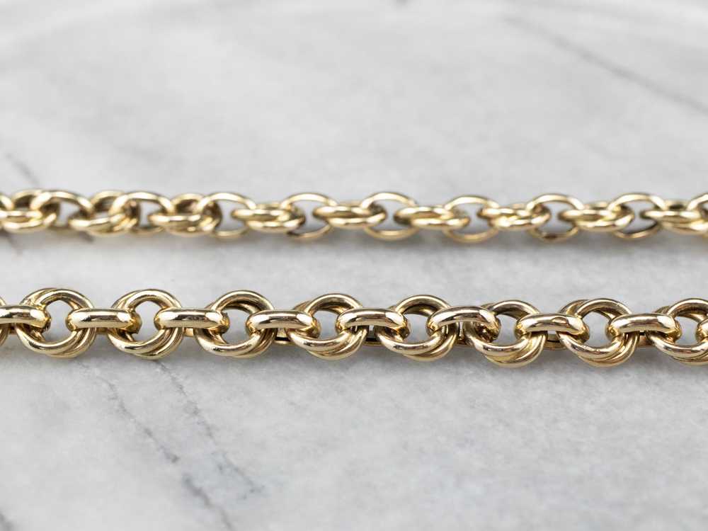 14K Gold Long Chunky Chain Necklace - image 4
