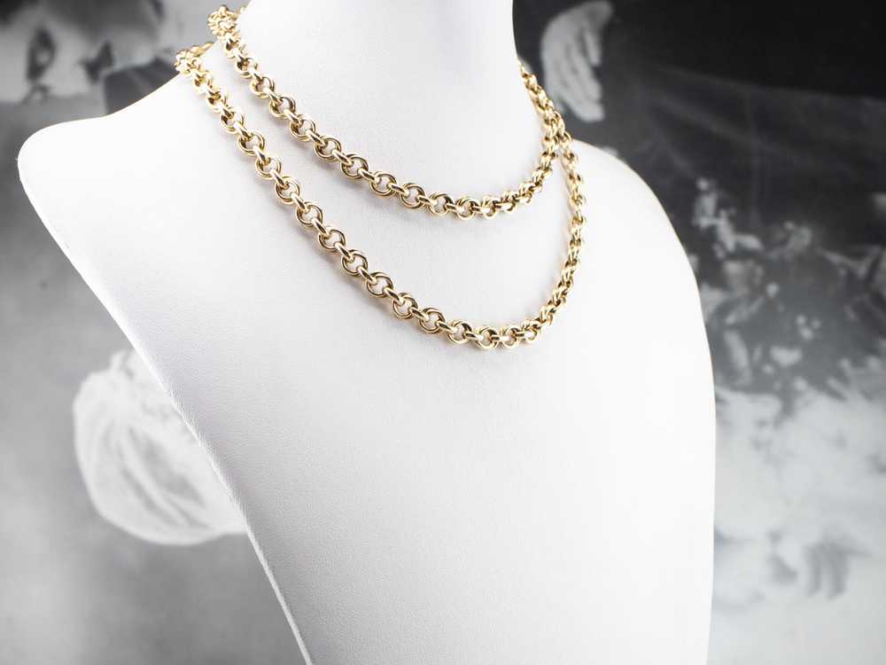14K Gold Long Chunky Chain Necklace - image 5
