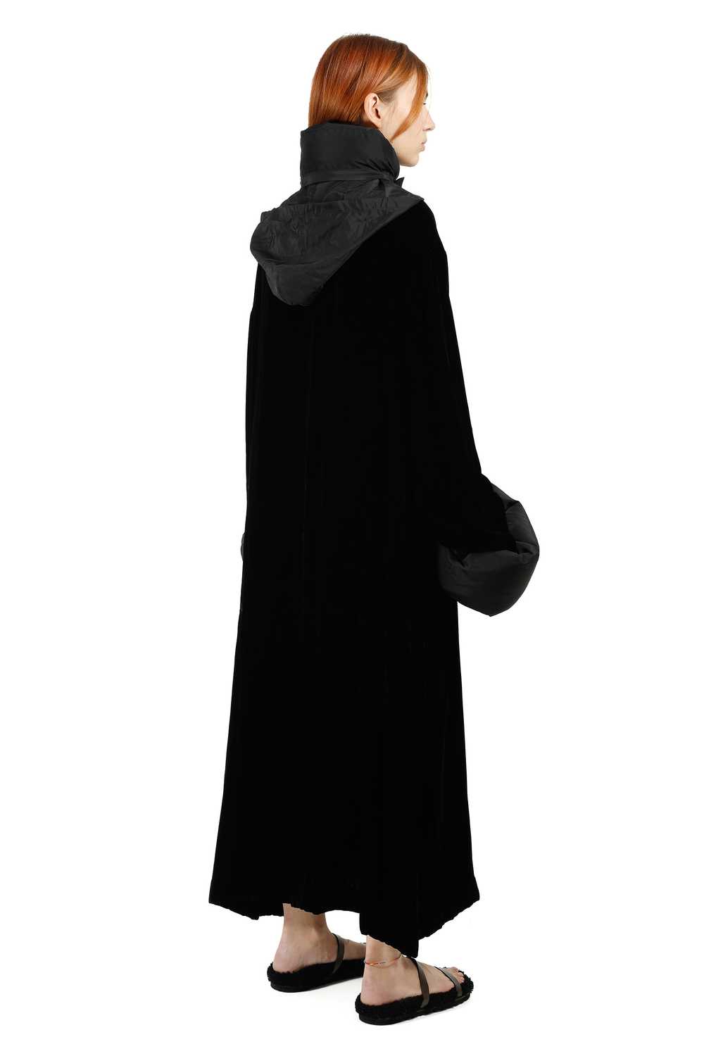 JEAN PAUL GAULTIER Hooded padded-cuff velvet coat… - image 2
