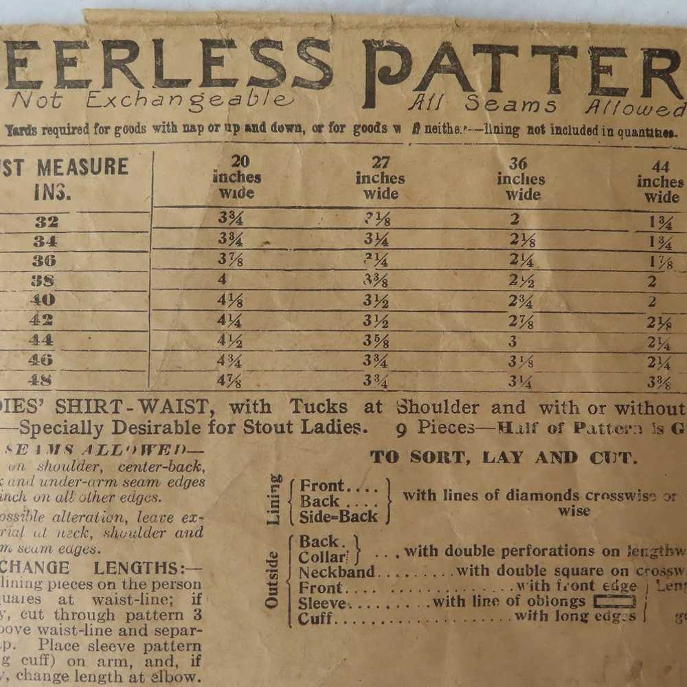 Antique Peerless Sewing Pattern Gibson Style Blou… - image 3