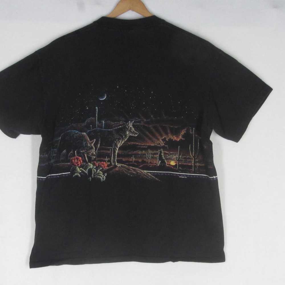 Vintage 90s RENO Tee Black with Coyote Desert Sce… - image 3