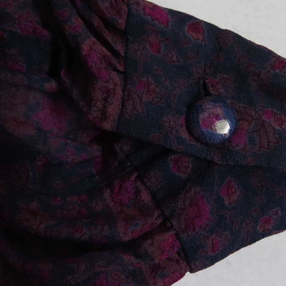 Vintage Raksha Silk Dress Hindimp London Blue Pur… - image 7