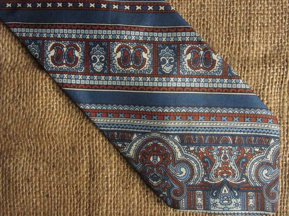 Vintage Lanvin Necktie Blue Silk Necktie Blue Bro… - image 1